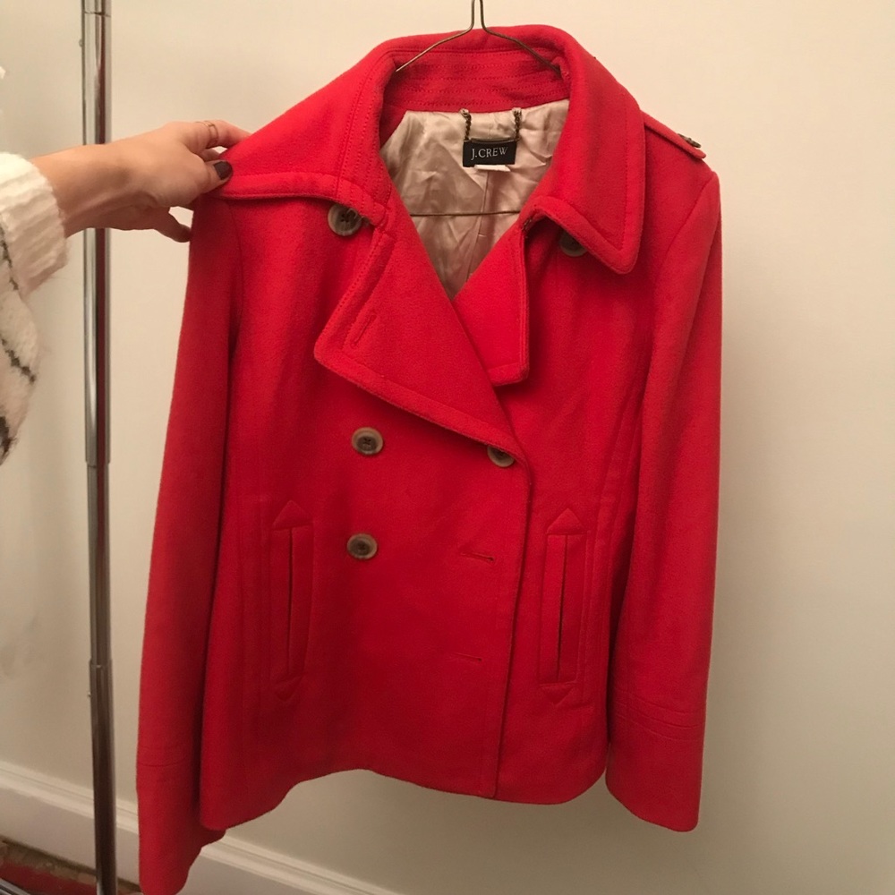 J.Crew Red Peacoat